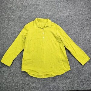 Fridaze Medium Lime Chartreuse Green 100% Linen Tunic Top‎ Lagenlook